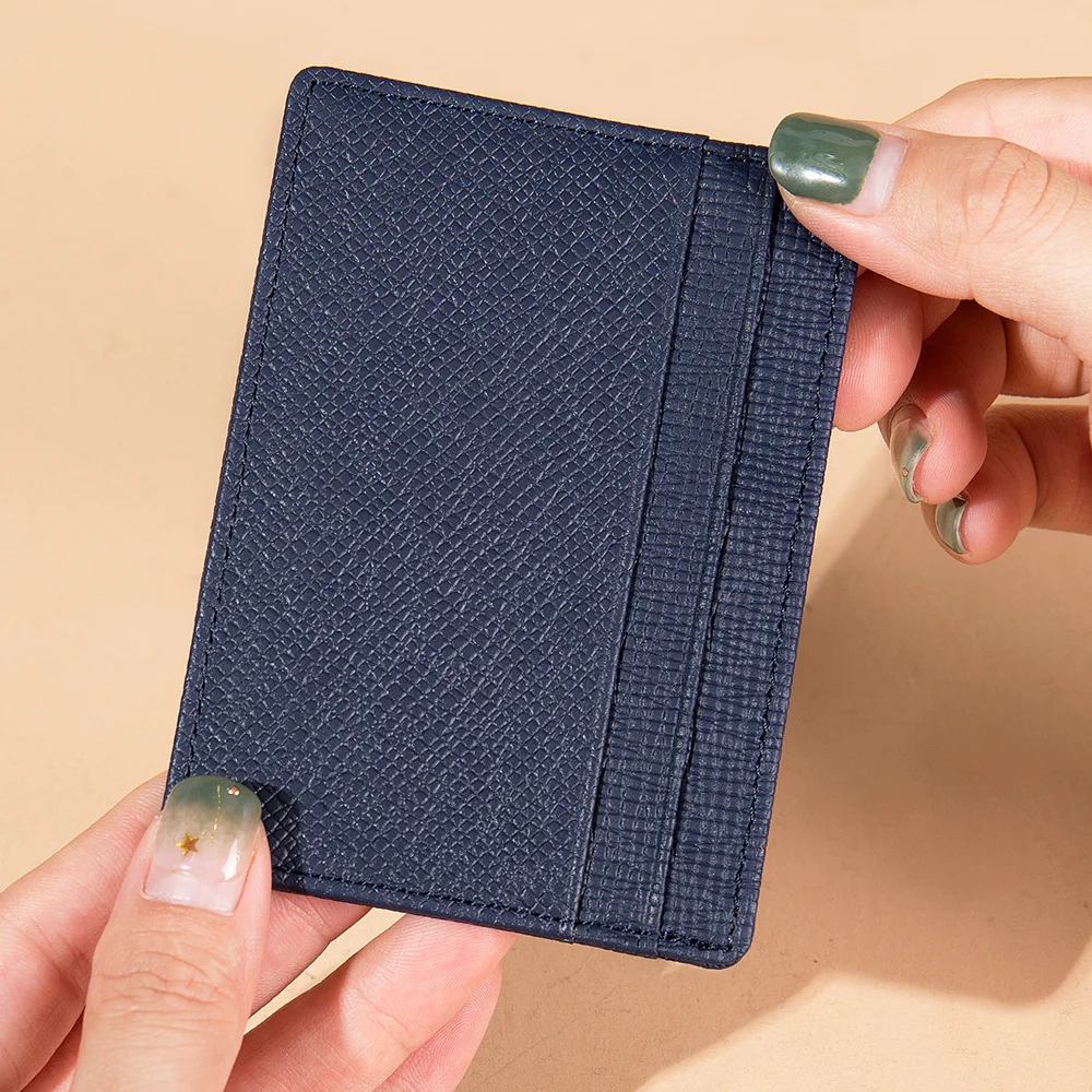 Держатель для карт из натуральной кожи тонкий банковский кошелек мужчин и женщин