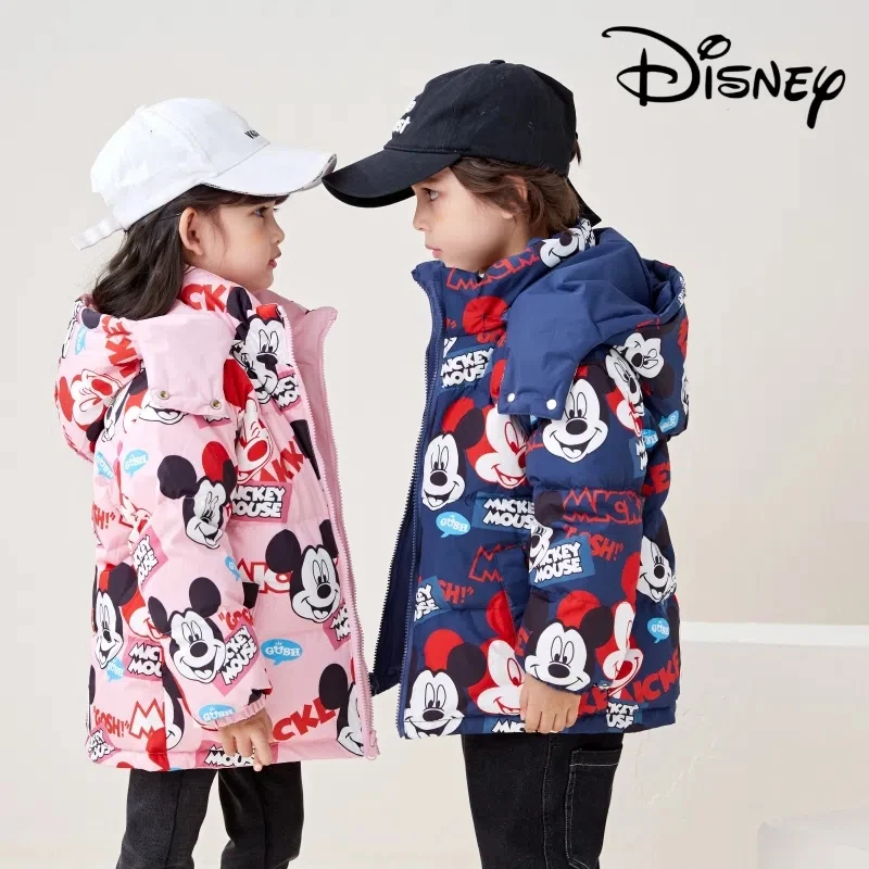 

Disney Mickey Minnie Double-Sided Wear Children's Down Jacket Winter White Duck Down Warm 3-6 Years Old Boys and Girls
