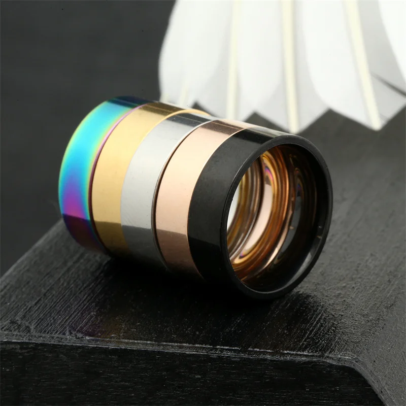

New Fashion Classic Women Men Stainless Steel Wedding Ring 8mm Wide Polished Inside
