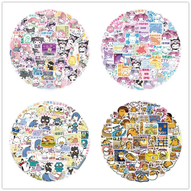 

60 шт. новые милые стикеры Sanrio s Hello Kitty стикеры s Kuromi My Melody милые Стикеры для девушек Стикеры для ноутбука милые Стикеры