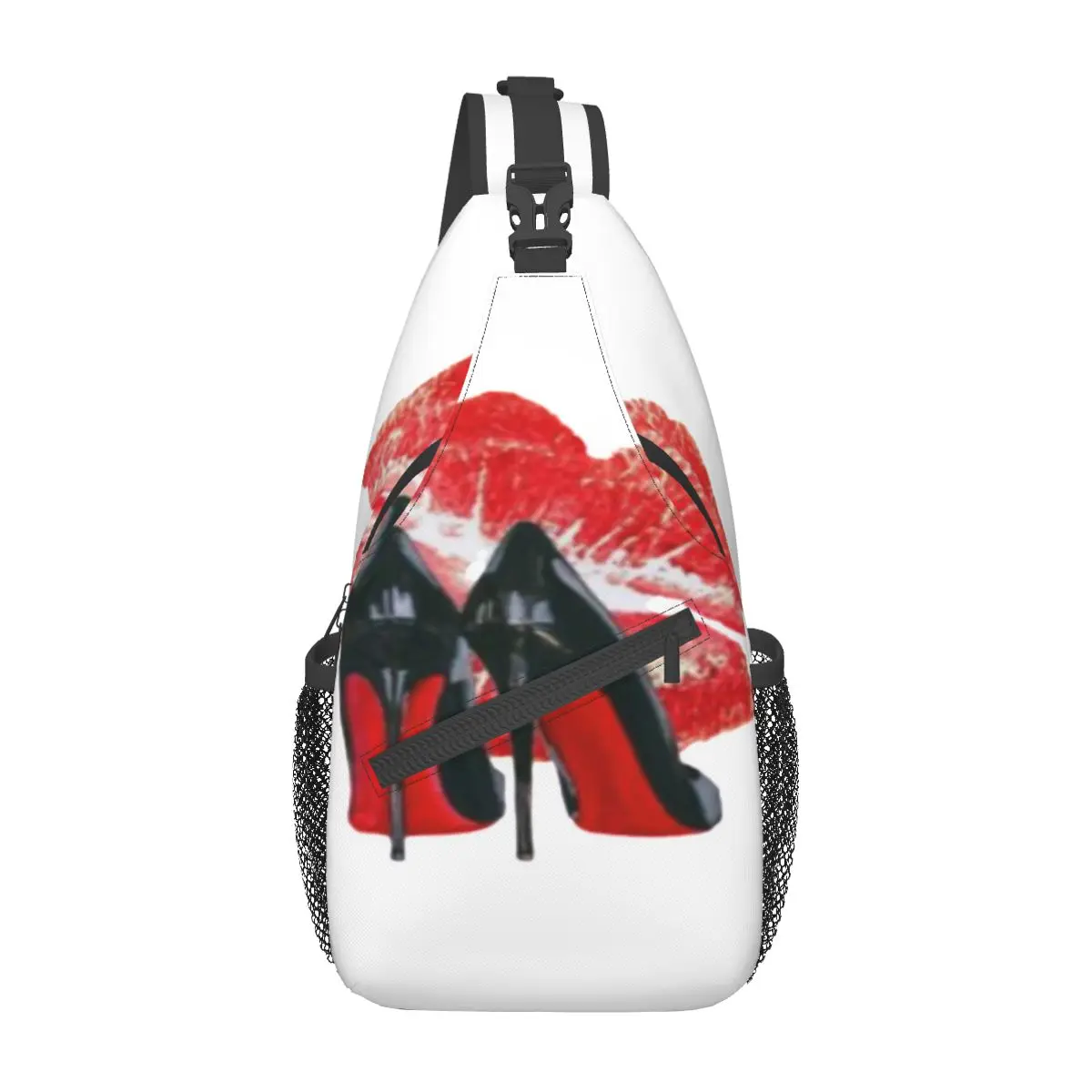 Red Bottom Heels Lips Chest Bags Unisex Style Bicycle Shoulder Bag Stylish Custom Crossbody Bag Phone Fishing Sling Bags