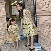 mom and baby girls matching mother and daughter dresses mommy and me ruffles sleeves dress parent child matching summer clothes