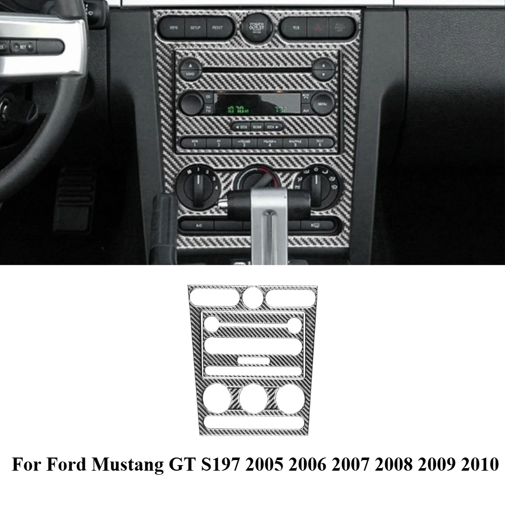 Фото Для Ford Mustang GT S197 2005 2006 2007 2008 2009 2010 углеродное волокно приборная панель вентиляционное отверстие декоративная наклейка аксессуары для интерьера №2