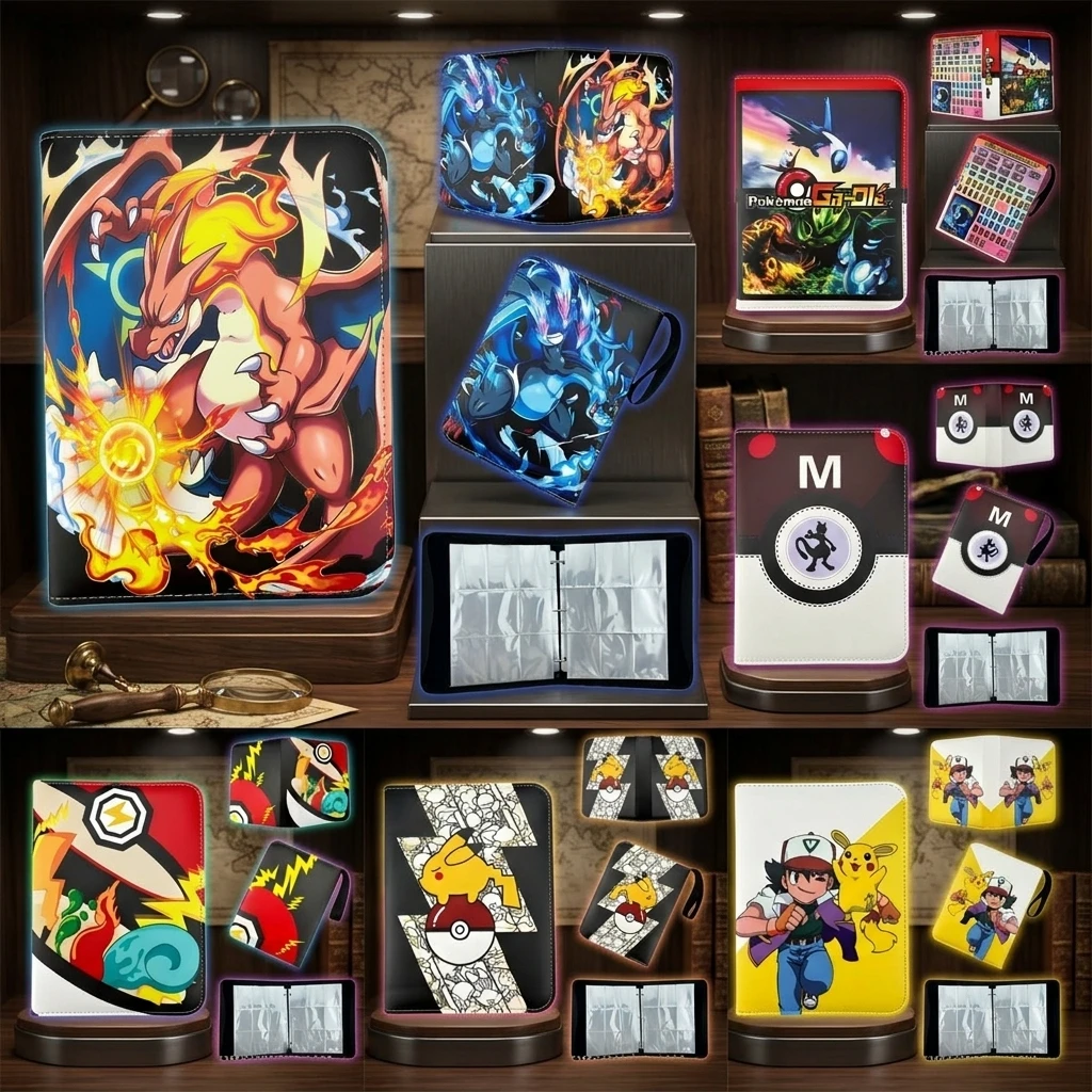 Фото Коллекционный альбом для карточек Bandai Pokemon на 400 или 900 карточек, папка для хранения коллекционных карточек, подарок для фанатов Pokemon №1