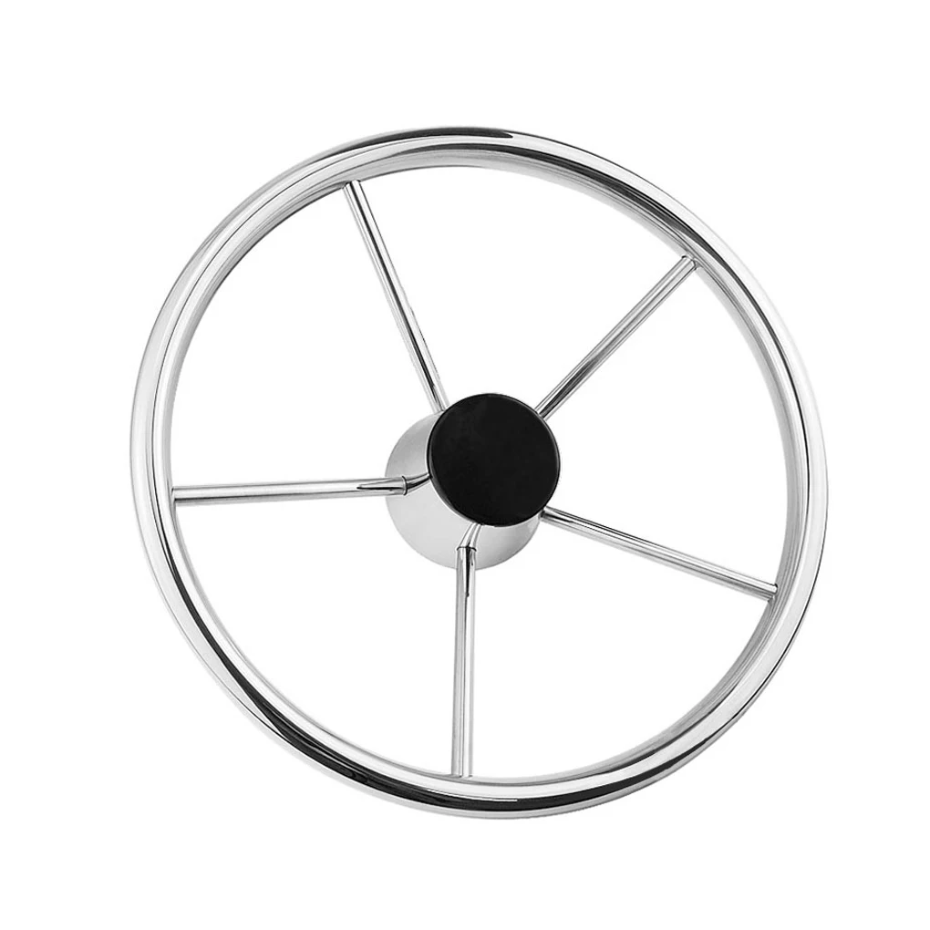 

Руль для лодки, 5 спиц, 342 мм, с черной крышкой, 3, 4 дюйма, конический вал, Сменные аксессуары для моторных лодок, яхт