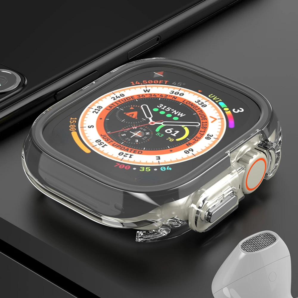 

Transparent Cover For Apple Watch Ultra 2 49mm Clear Protector For iWatch Series 9 ultra2 1 49mm Protective Case Accessories