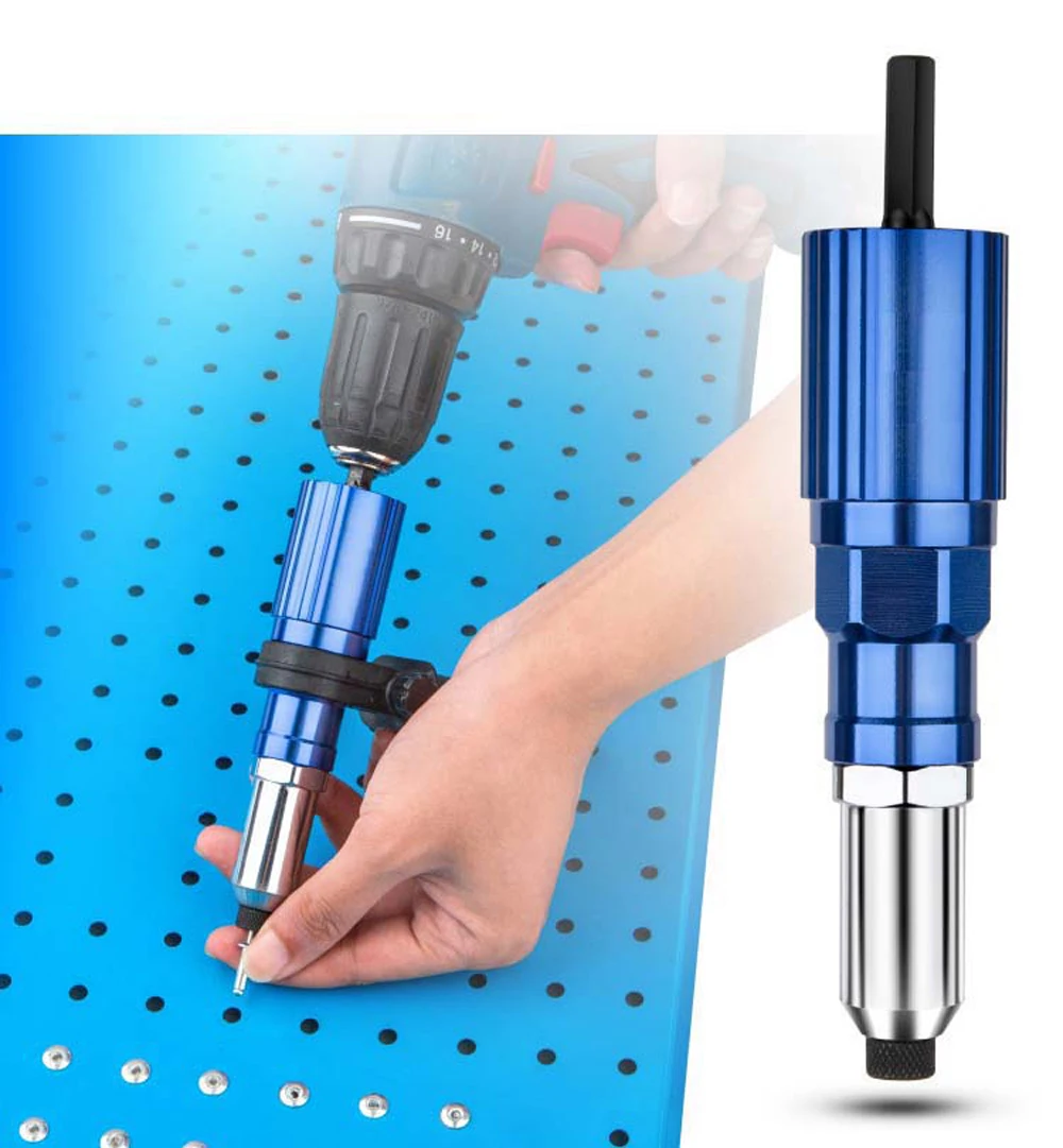 

U50 Electric Rivet Gun Adapter Aluminum Casting Housing Non-slip Handle for Cordless Drill Electric Riveting Riveter Insert Tool