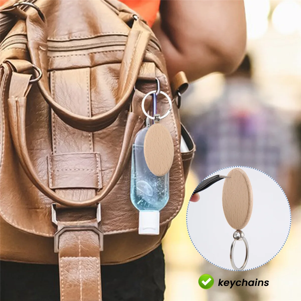 20 шт. пустой деревянный брелок для ключей Diy деревянные брелки подарки желтый