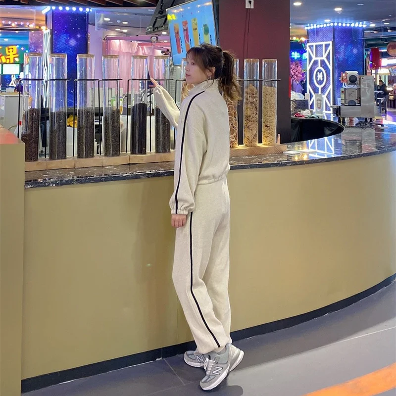 

Early Clothes 2021new Style Fried Street Western Style Youthful-looking Casual Fashion Sweater Sportswear Two-piece Suit Jum