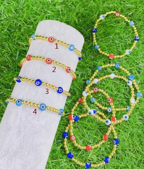 

1 шт. новые богемные медные стеклянные глаза позолоченные бусины эластичный браслет из ниток для девочек и женщин подарок sg3ed