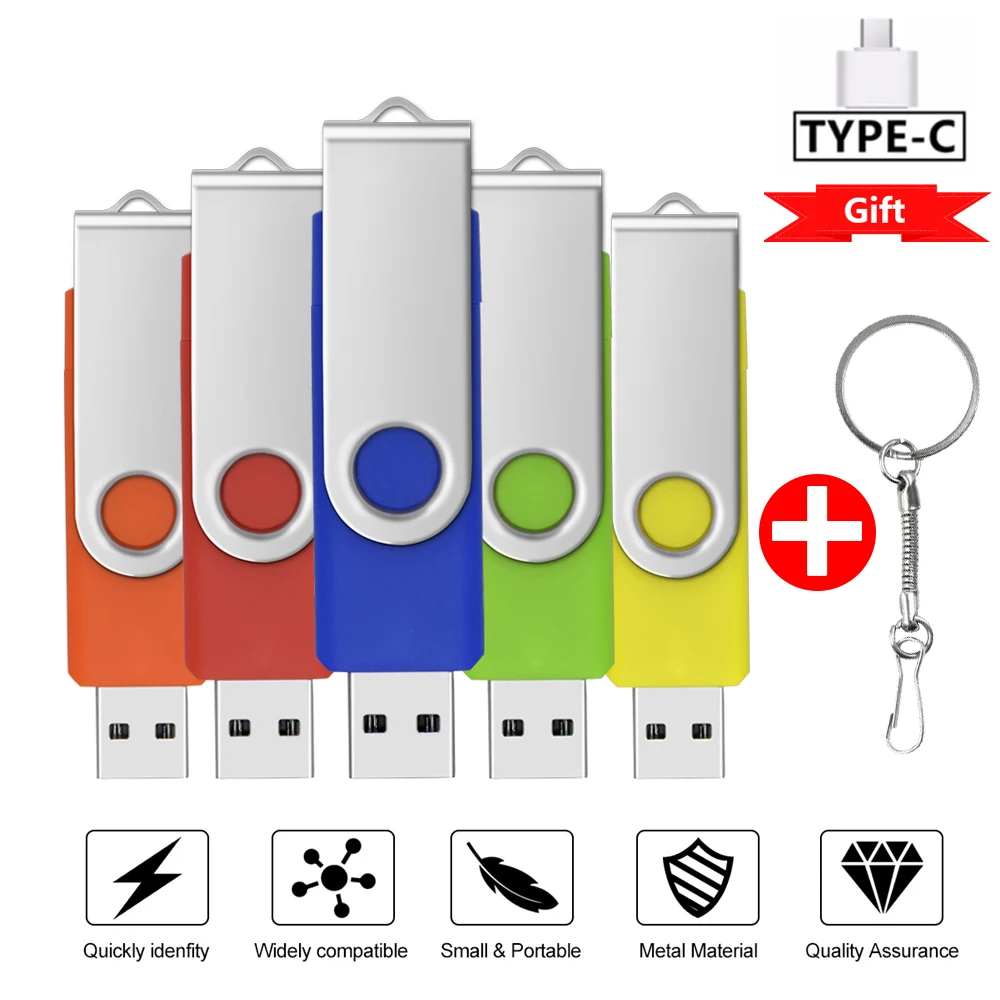 

OTG USB 2.0 usb флеш-накопитель memoria stick 64 Гб Type-C Карта Памяти Pen drive 4 ГБ 8 ГБ 16 ГБ 32 ГБ usb диск для смартфона фотографии