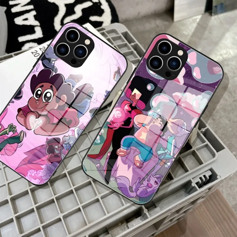 

Cartoon Steven Universe Phone Case Tempered Glass For IPhone 14 13 11 12 Pro 8 7 Plus X 13 Pro MAX XR XS MINI SE 2020 Covers