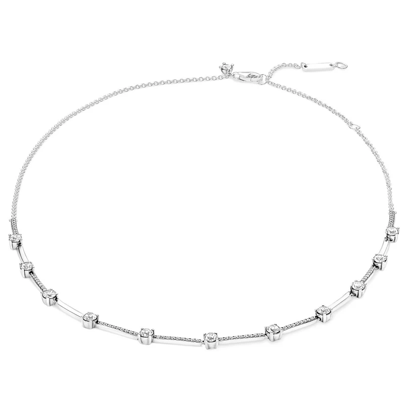 

Original Sparkling Pave Collier Bar With Crystal Choker Necklace For 925 Sterling Silver Bead Charm Bracelet Europe Diy Jewelry