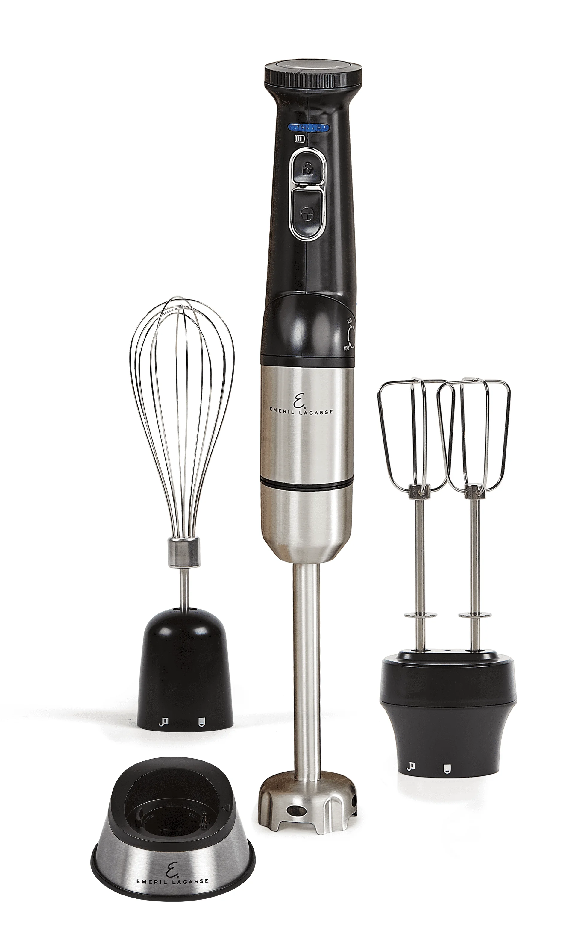 ™ Blender & Beyond Plus™ Cordless Rechargeable Immersion Blender with Variable Speed, Double Beater, Black with Stainless Steel