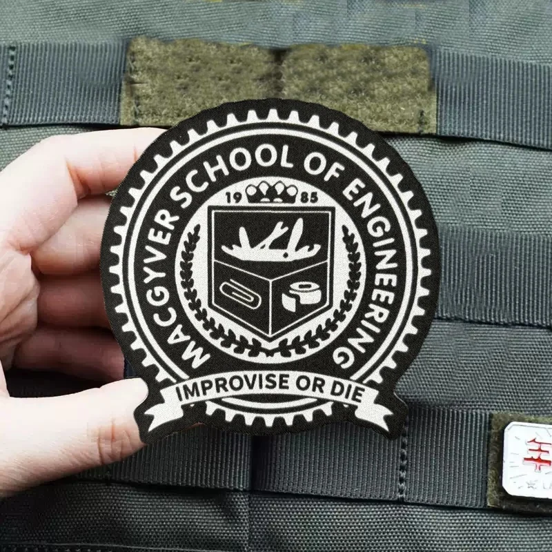 Фото Нашивка с принтом «Школа инженерных машинок» на одежде, значок «Морская», тактическая повязка на руку, петля с крючком, военные нашивки, наклейка на рюкзак №1