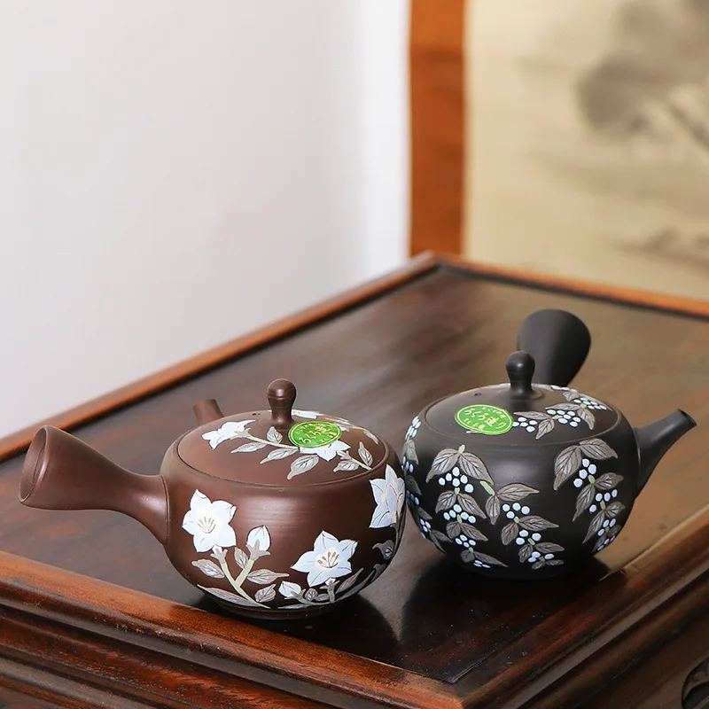 Японский импортный часто Гладкий горлящий чайник с боковой ручкой Нефритовый