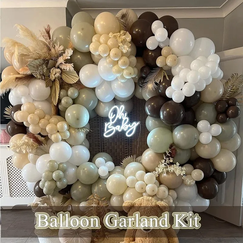 119 шт. воздушные шары гирлянда арка комплект телесного цвета коричневый белый