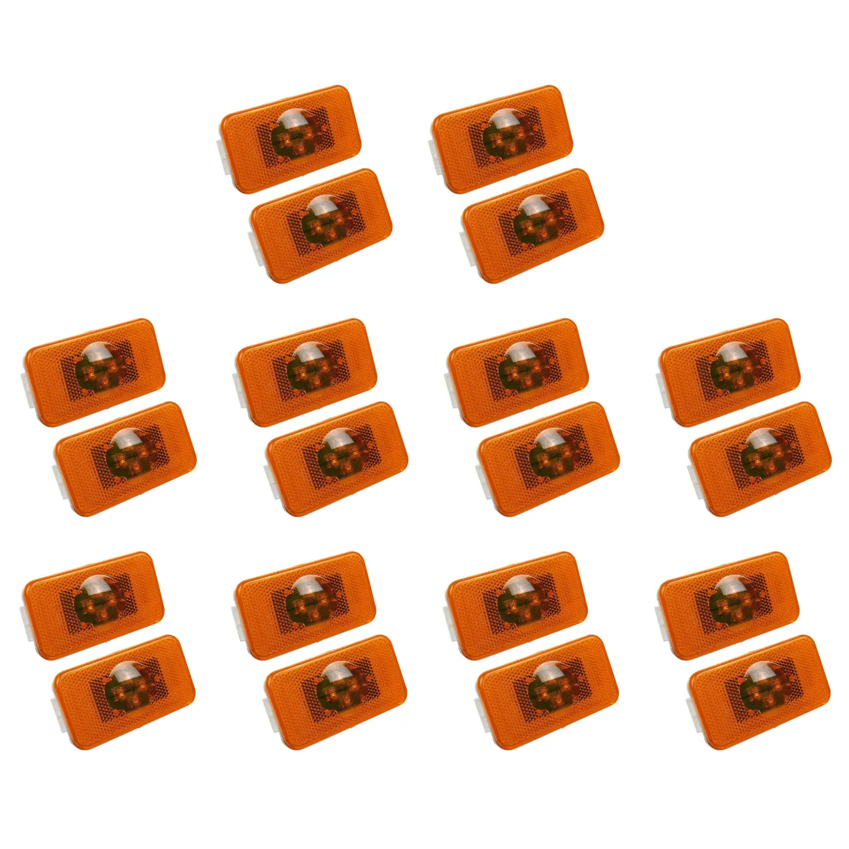 

20Pcs 24V Car Truck LED Side Marker Light 4LEDs Amber Indicator Warning Lamps for Volvo Trucks FM/FH