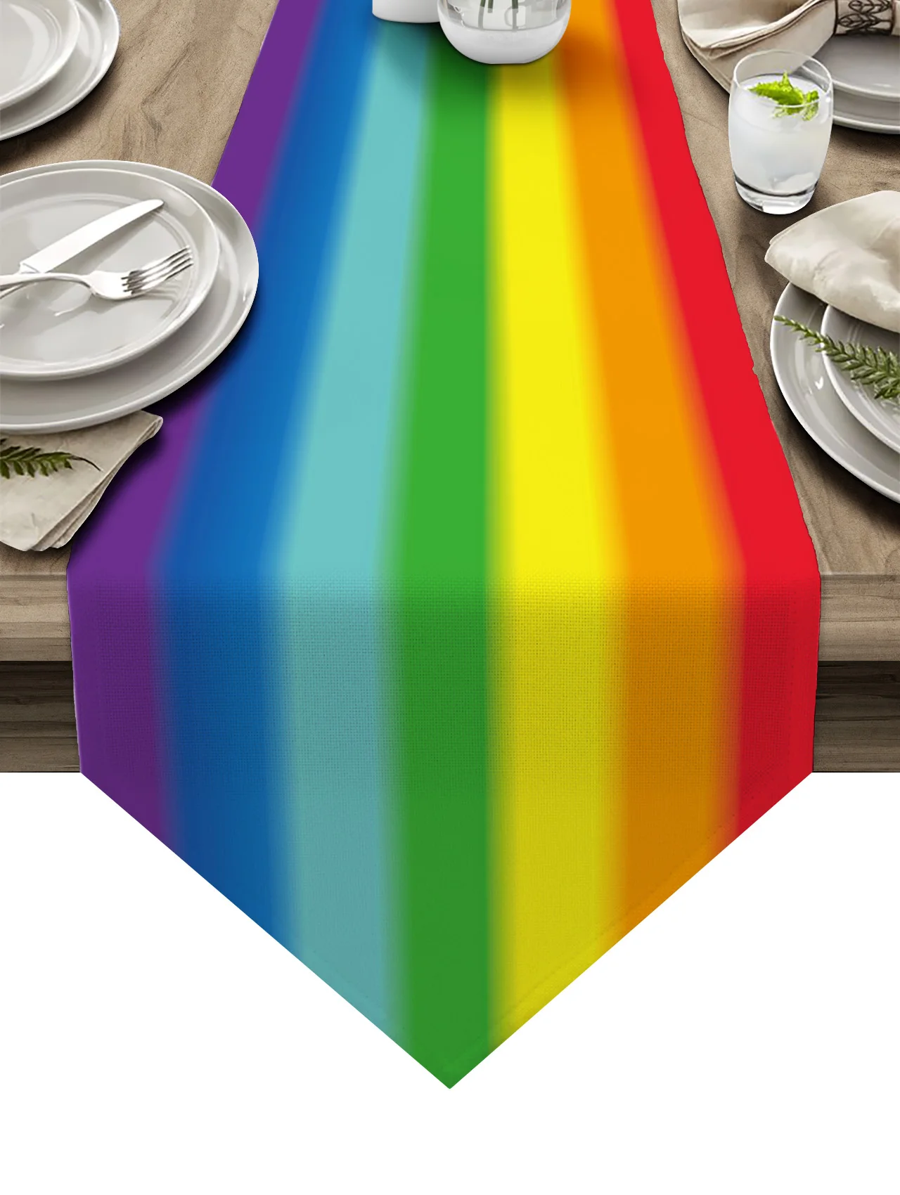 

Современная скатерть для стола в радужную разноцветную полоску, праздничное украшение для дома, отеля, вечерние ни, обеденного стола