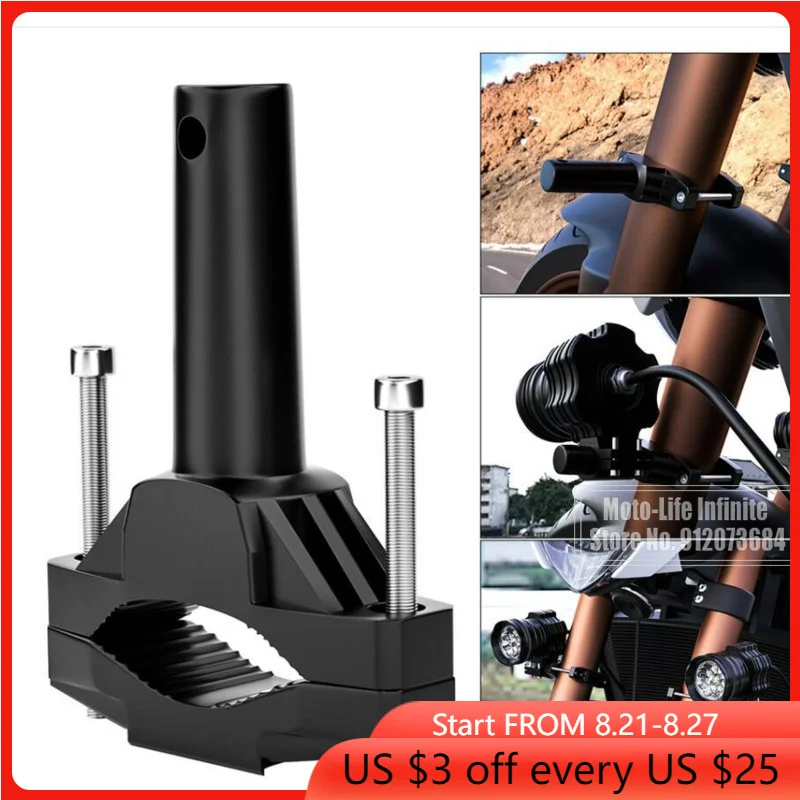 Universal Mount Bracket For Motorcycle Bumper Modified Headlight Stand Spotlight Extension Pole Frame Support Extension Bracket