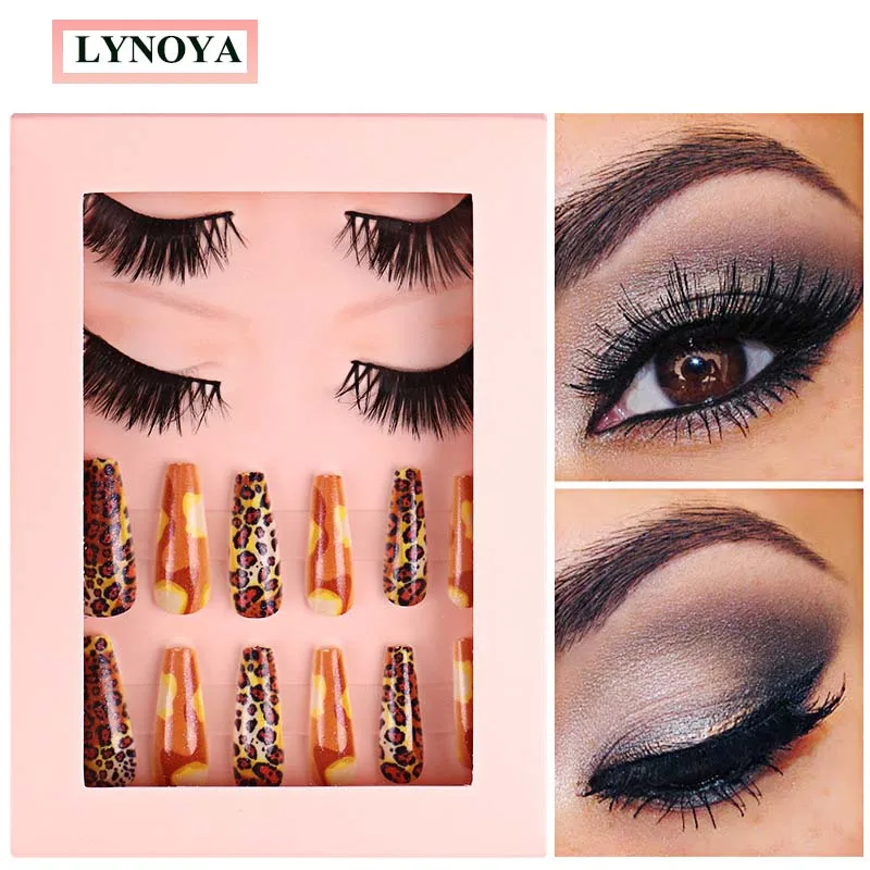 

False Eyelashes Set With Nail file Jelly Glue Stick Eye lashbrush 3D Effect Mutilayer Full Volume Mink Faux lashes 8D Natural