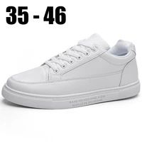 new white fashion school mens casual shoes 46 high quality leather mens sneaker big size walking non slip designer shoes men