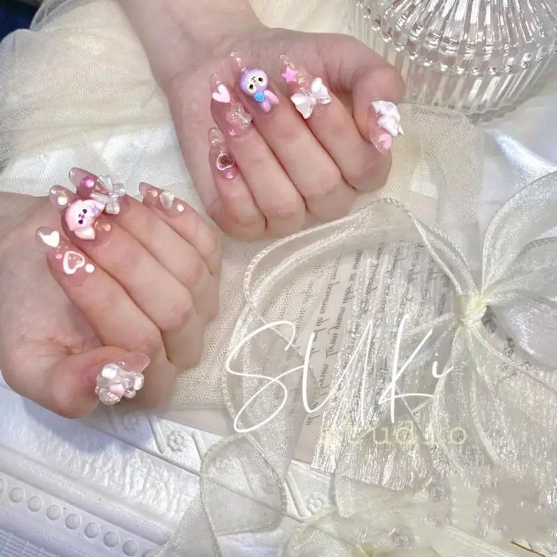 

Милые Мультяшные Куклы Kawaii Diy Disney StellaLou LinaBell ручной работы трехмерные патчи для ногтей аниме игрушка для девочек подарок