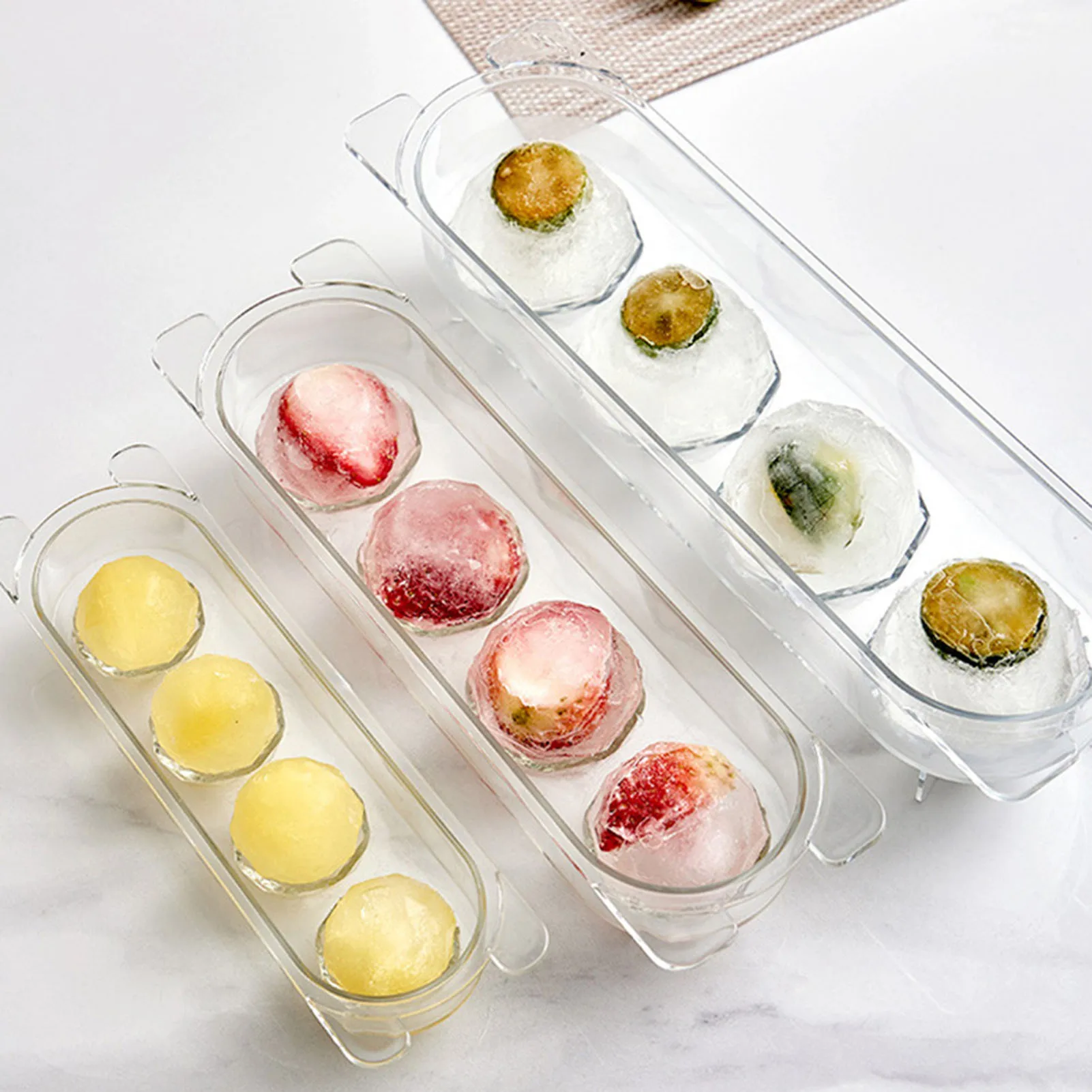 

Stackable Ice Ball Trays Easy Release Ice Ball Molds for Ice Chilling Drinks Tea