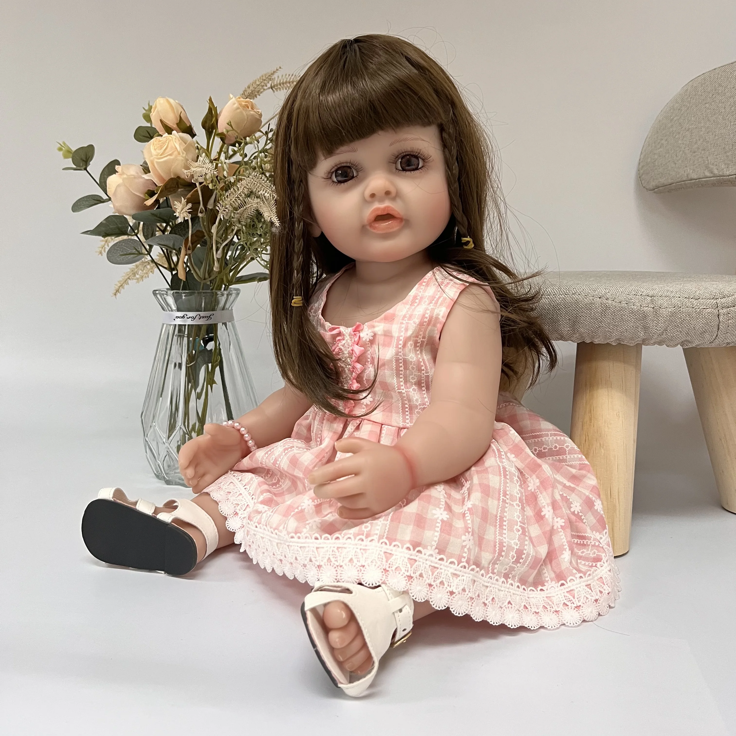 Кукла реборн Мягкая силиконовая 55 см на ощупь |