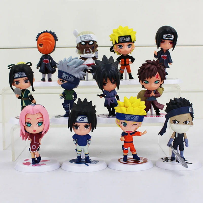 

6 Pcs/Lot NARUTO Sasuke Gaara Uchiha Madara Figure 7-8cm 2 Style Personality Base Mini Figurines