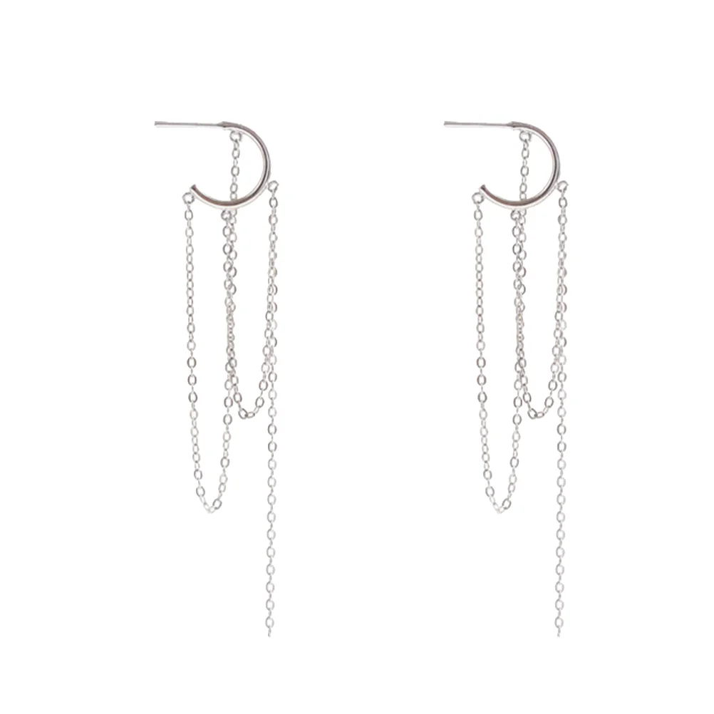 Женские серьги с бахромой эффектные серьги-капли простые женские аксессуары Miss