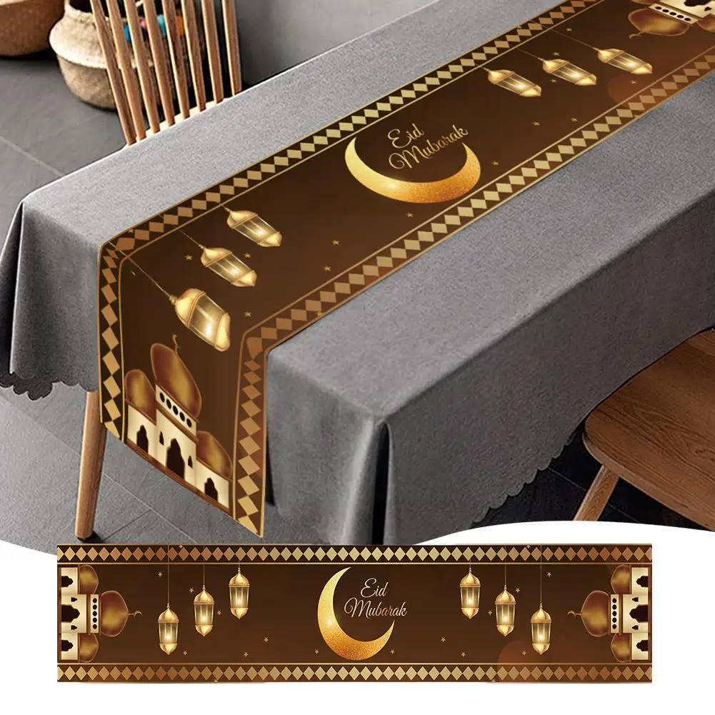

Ramadan Decoration Table Runner EID Mubarak Tablecloth Ramadan Islamic Muslim Party Table Towel For Eid Al Fitr Holidays D4V5