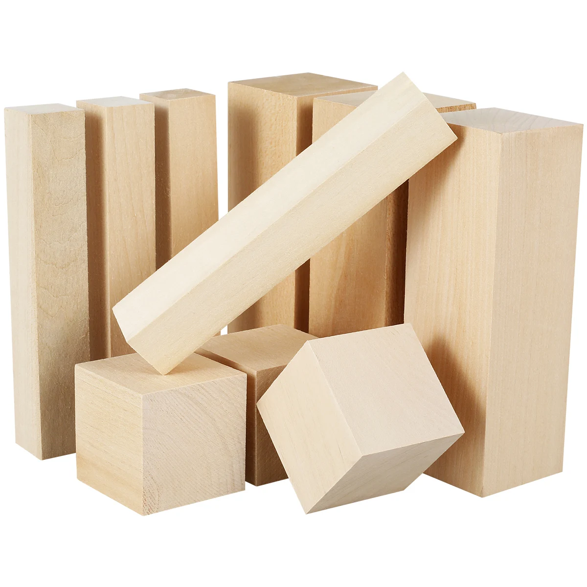 

New10Pcs Basswood Carving Block Natural Smooth Wood Carving Block Portable Unfinished Wood Block Carving Whittling Art Supplies