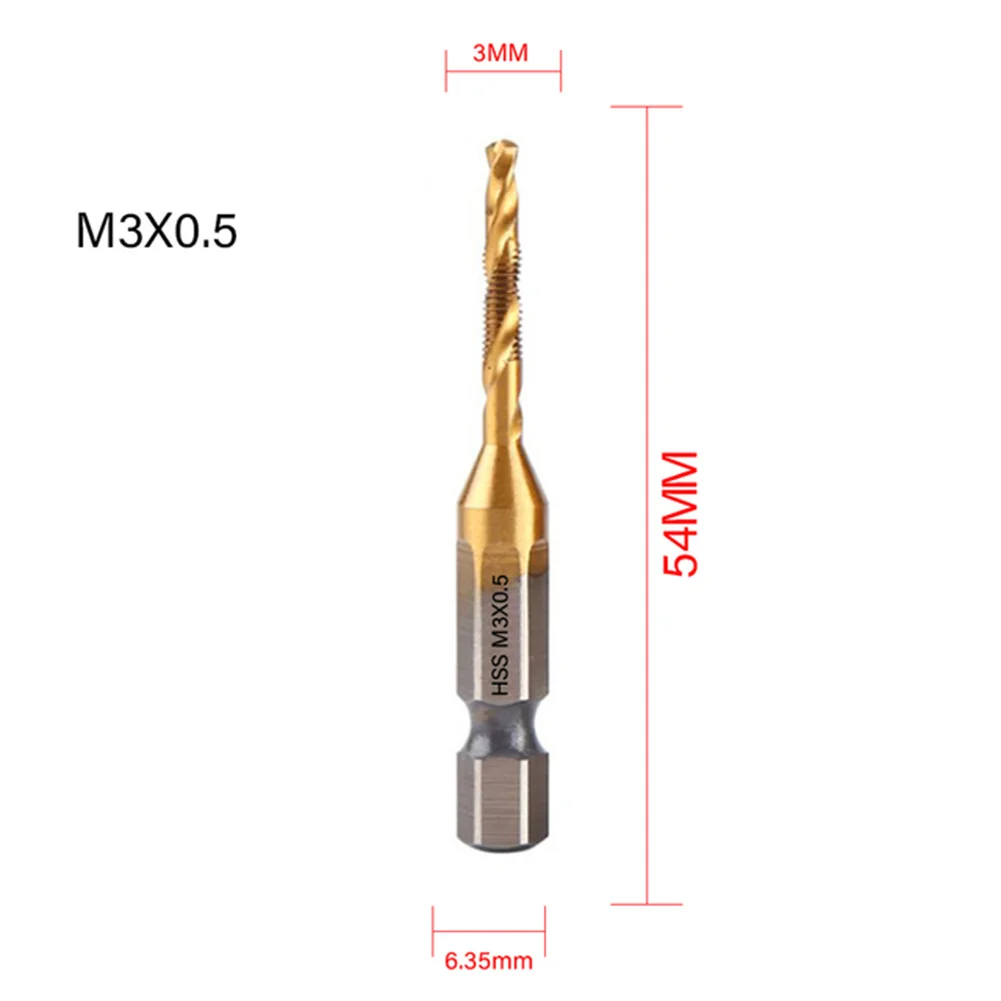 7PC/SET Combination Drill Tap Bit HSS Screw Thread Metric Tapping For Deburring Wood Tools Woodworking Drill Bits Herramientas