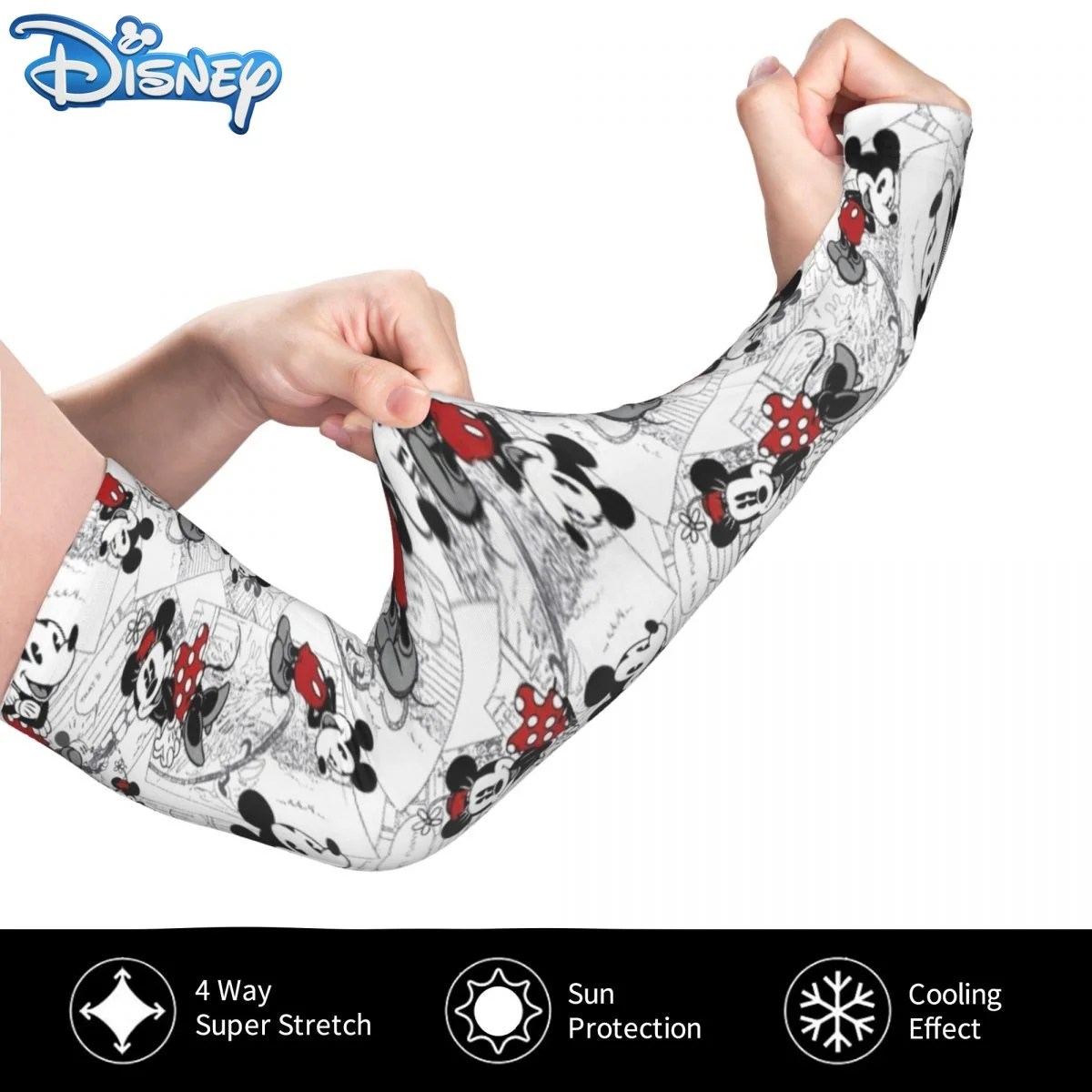

2022 Summer New Disney Cartoon Ice Silk Sunscreen Arm Sleeves UV Protection Arm Guards Outdoor Sports Gloves Long for Men Women