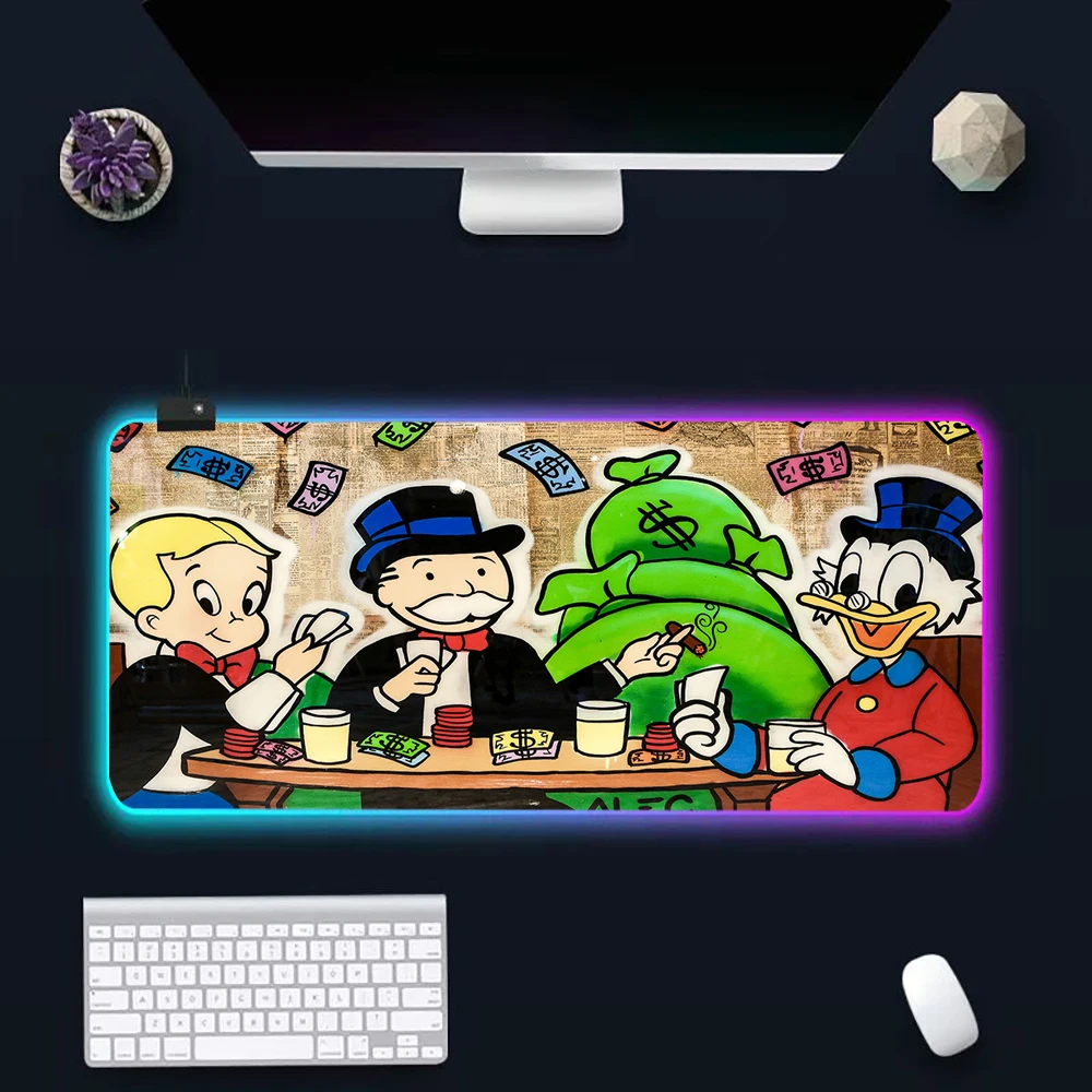 Роскошный RGB-коврик для мыши и клавиатуры с мультипликационным изображением