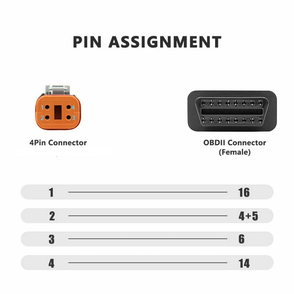 

2PCS Adapter Cable Adapter Cable 4/ 6Pin To 16Pin OBDII Connector Cables Diagnostic Cables Code Readers & Scanners