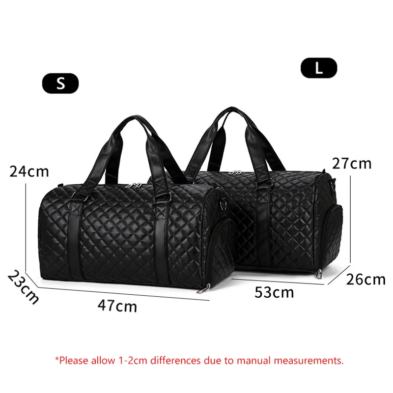Dry And Wet Leather Gym Bag Waterproof Sports Fitness Handbag Women Shoulder Luggage Travel Bags With Shoes Storage XA827D