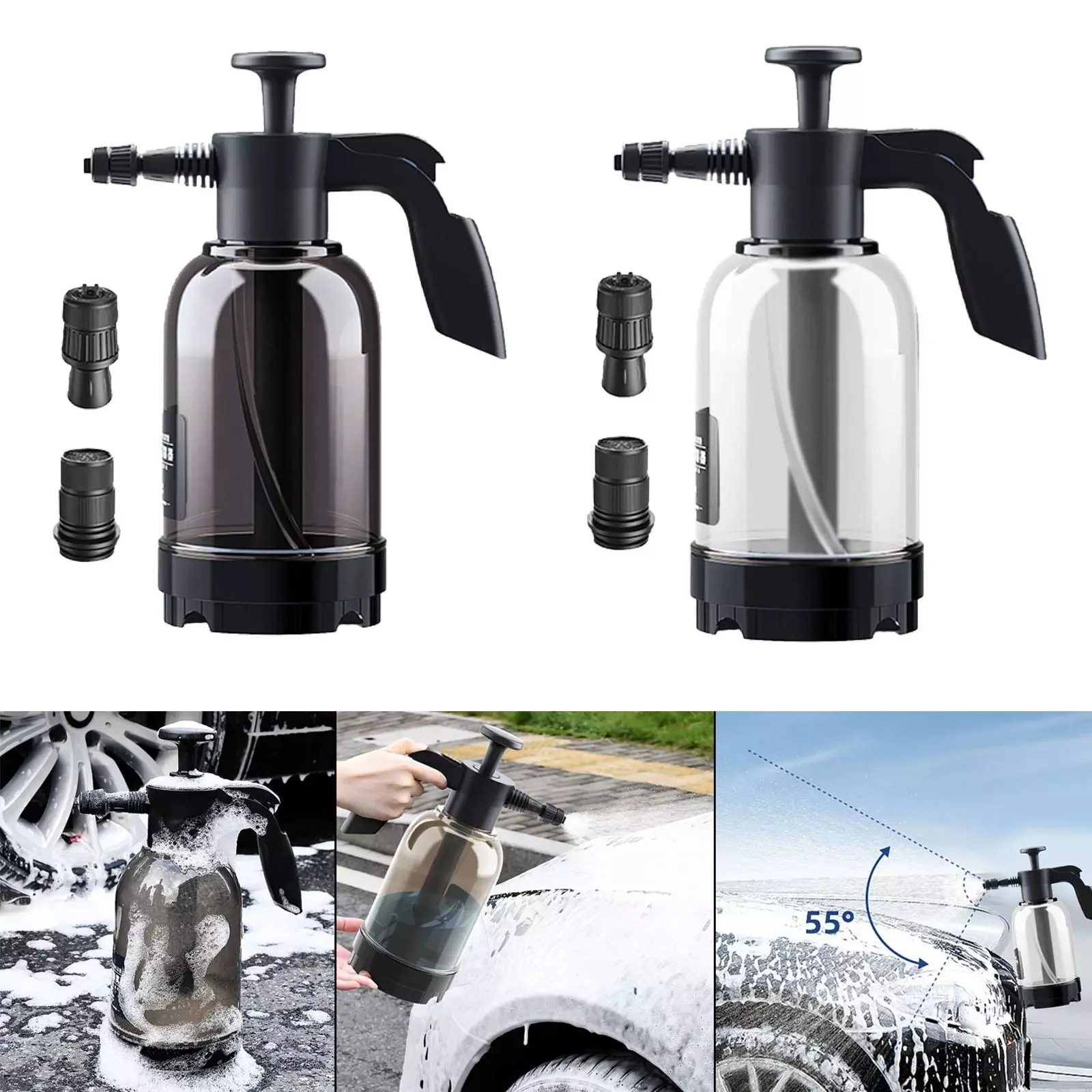 

NEW2023 2L Foam Sprayer Hand-held Car Washer Soap Sprayer Bottle Air Pressure Sprayer Plastic Disinfection Bottle Car Cleaning T