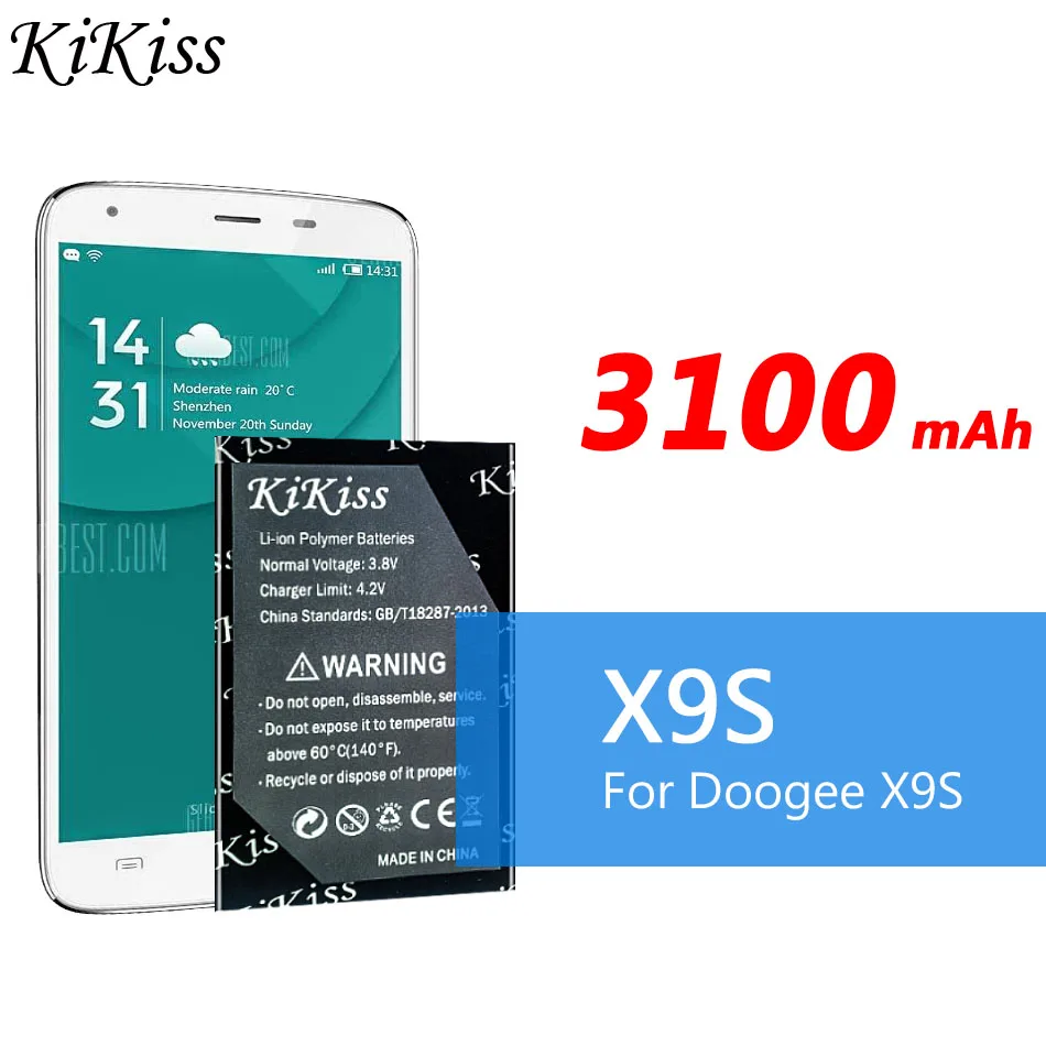 

Фотоаккумулятор Для Doogee X9S, сменный аккумулятор 3100 мАч