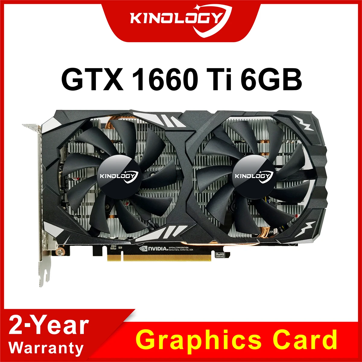 

Kinology GTX 1660 Ti 6GB Graphics Card 1660Ti GPU 6G GTX1660 T I Gaming Video VGA GeForce GTX1660Ti 6 GB