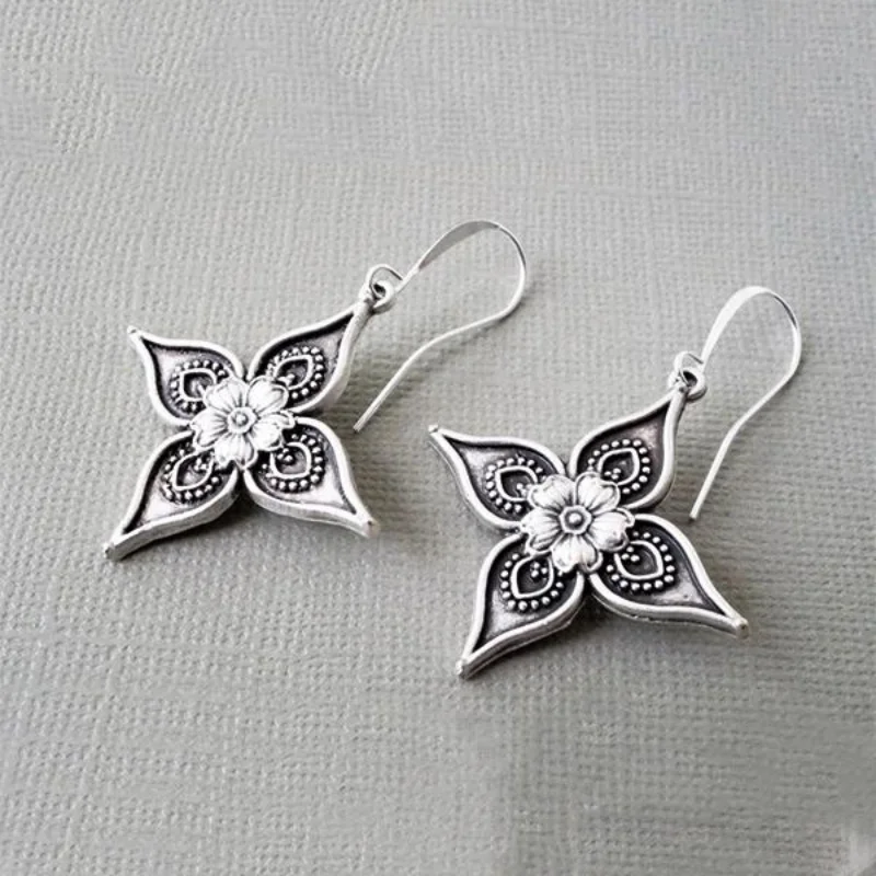 

Flower Earrings for Womens Retro Earrings Personality Design Trendy Bohemia Hook Earrings Party Gift Jewelry for Women Earrings