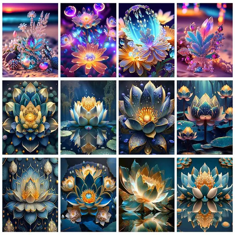 

RUOPOTY 5D DIY Diamond Painting Flower Landscape Full Round/Square Needlework For Home Decoration Mosaic Handmade