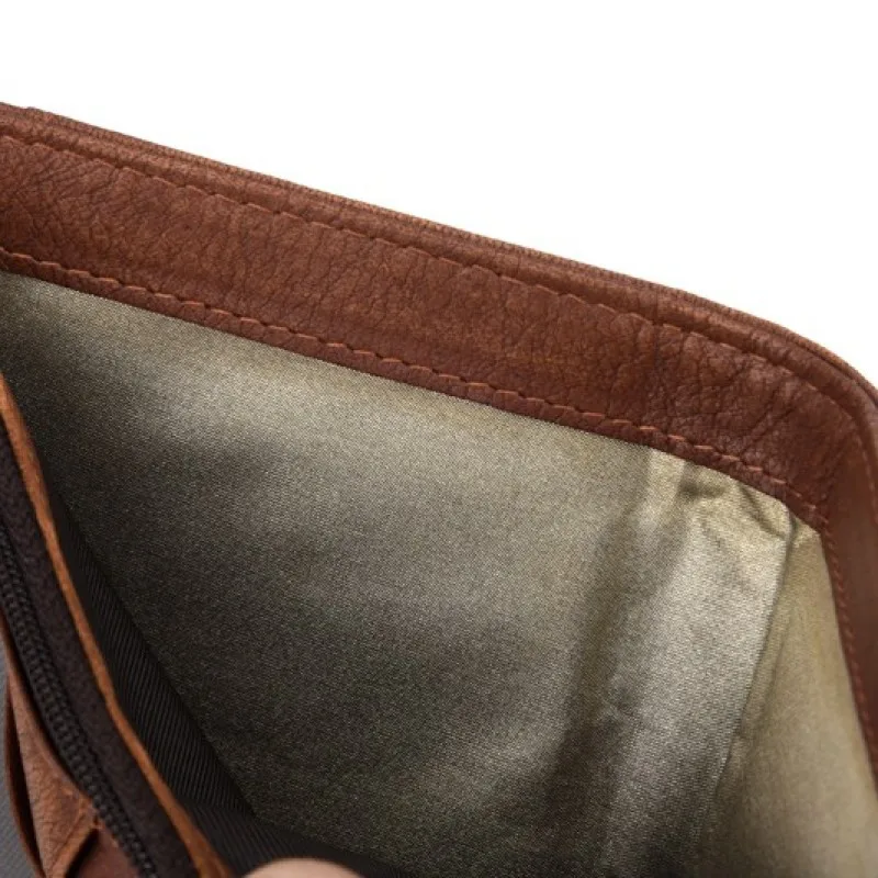 Genuine Leather Wallet Vintage Men's Wallet Anti-theft RFID Blocking Top Layer Cowhide Leather Short Wallet
