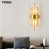 modern gold led crystal wall lamp light luxury bedside bedroom living room corridor background wall home decoration indoor lamps