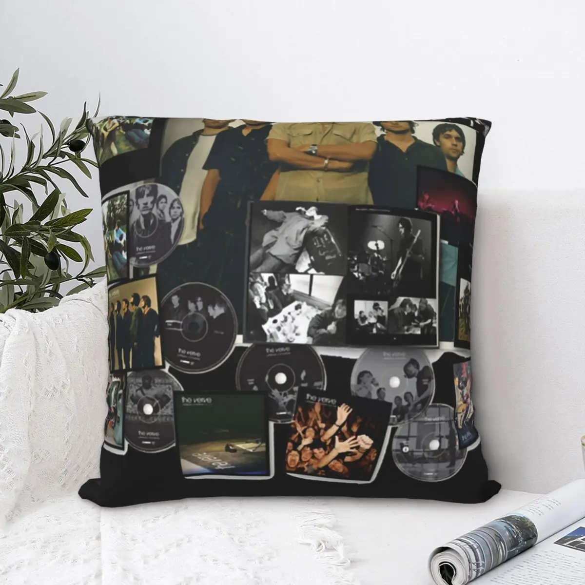 Квадратная наволочка The Verve в виде альбома Music Cla из полиэстера бархатная