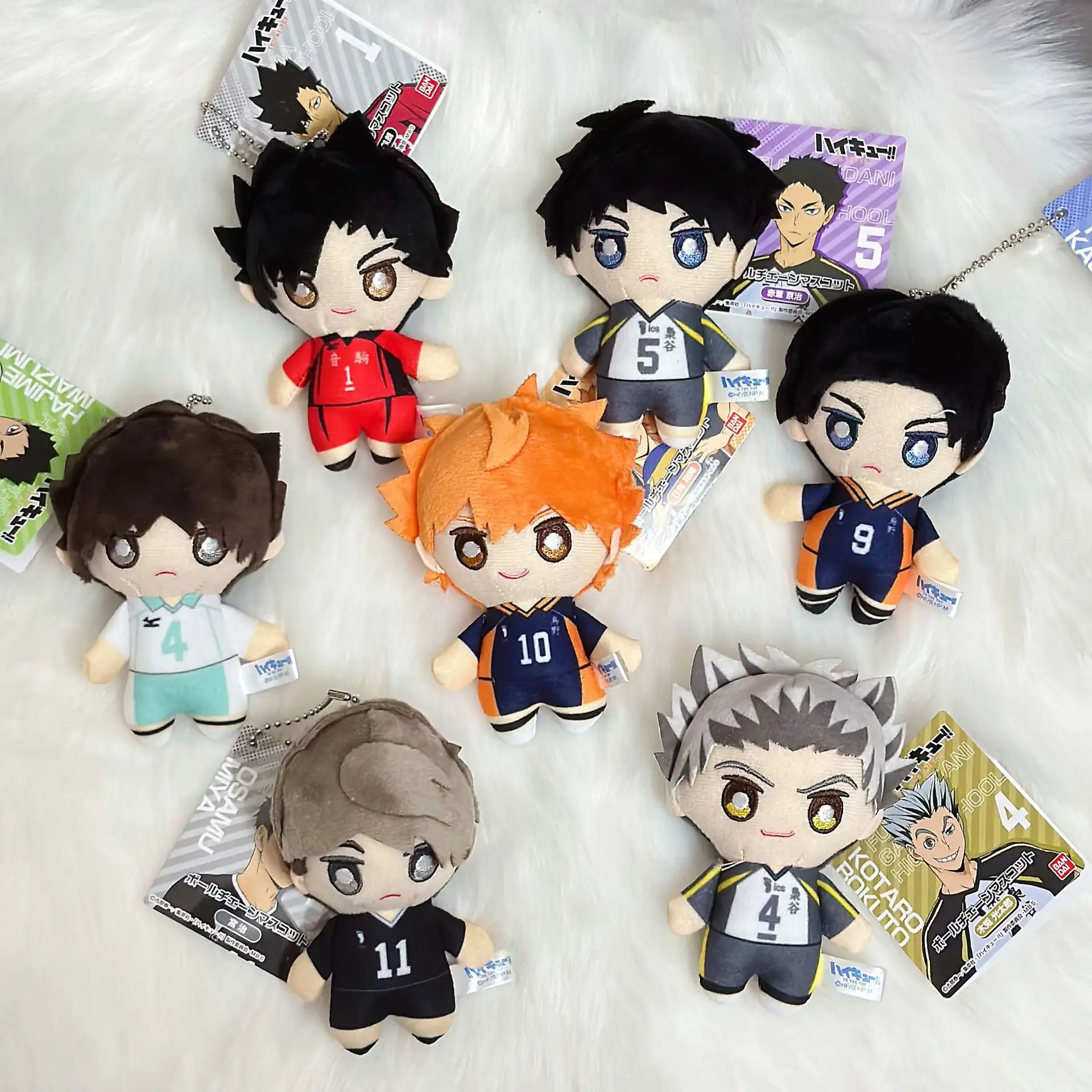 

New 10cm Mini Haikyuu Plush Toy Stuffed Doll Hinata Shoyo Tobio Kageyama Yu Nishinoya Plush Pendant Keychain Toy for Kids Gifts
