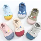 Удобные мягкие Нескользящие модные детские Нескользящие хлопковые носки-тапочки с милым рисунком для маленьких девочек и мальчиков обувь для первых шагов для новорожденных