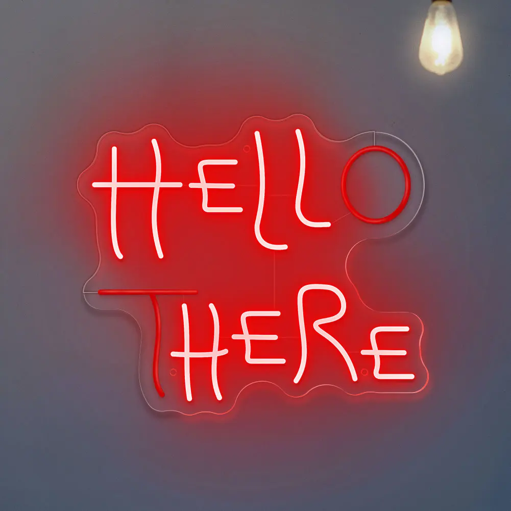 Неоновая вывеска Hello there Hell Here