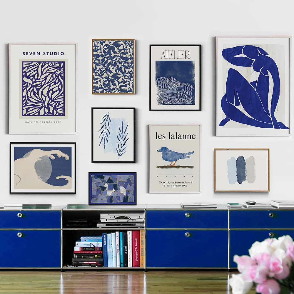 

Blue Gallery Eclectic Posters And Prints Abstract Wall Art Canvas Atelier Matisse Artwork Les Lalanne Wall Pictures Home Decor